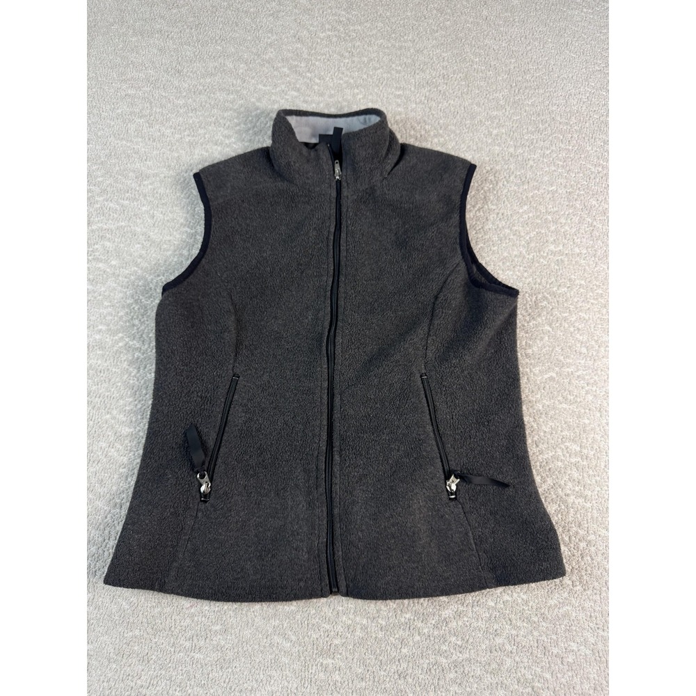 Patagonia Vest Womens Medium Charcoal Gray Synchilla Full Zip Fleece Made in USA
